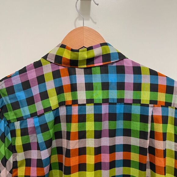 Double Rainbouu - PRIDE PLAID BLACK SUNDOWN SHIRT Sz Medium - Multi - Picture 7 of 8